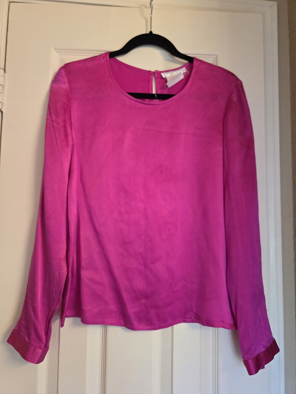 Yves Saint Laurent Women's Silk Pink Long Sleeve Blouse Size 42